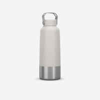 1 L stainless steel flask with screw cap for hiking - White