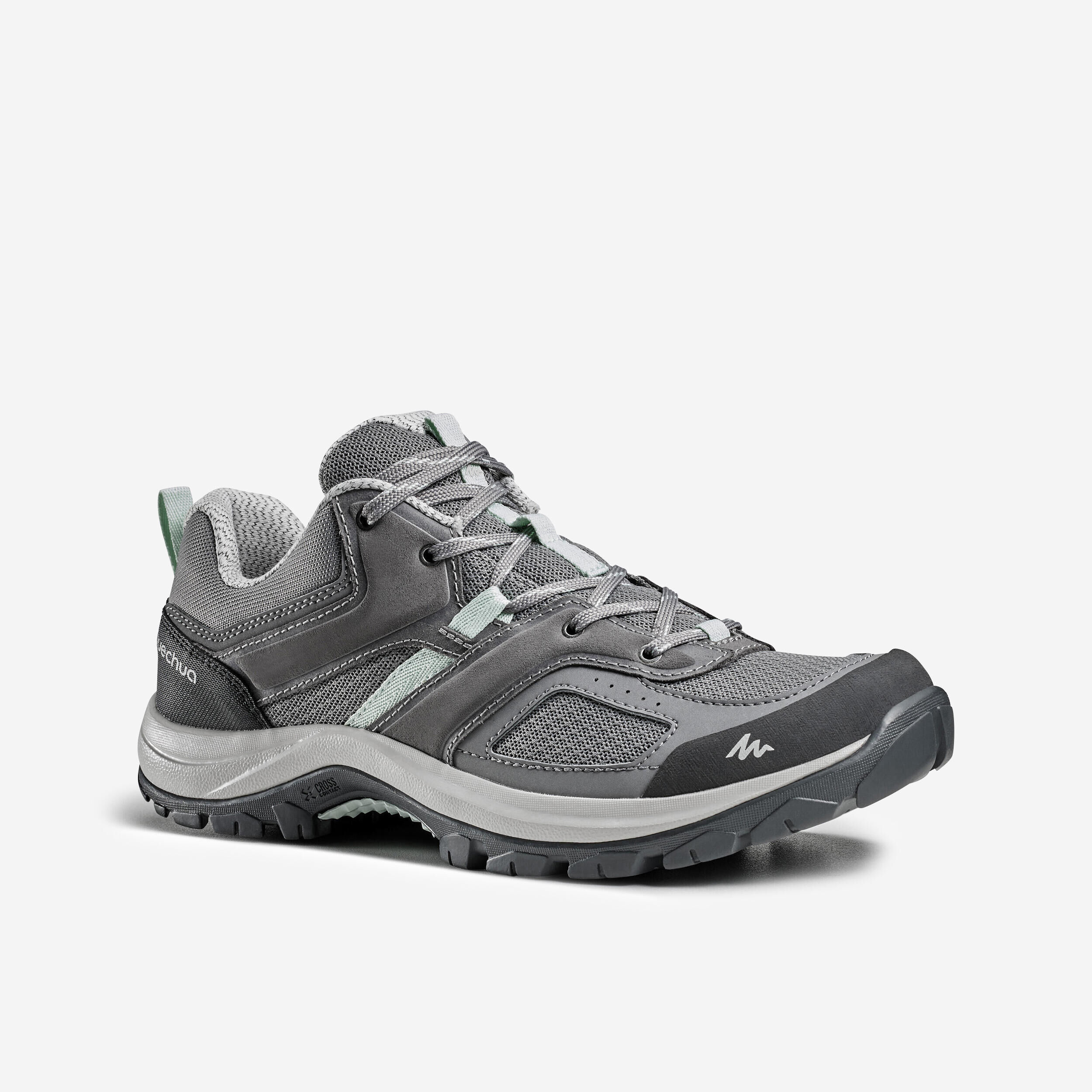 QUECHUA Women's mountain walking shoes - MH100 - Grey/Green