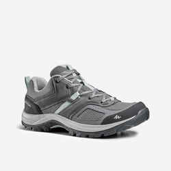 Women's mountain walking shoes - MH100 - Grey/Green