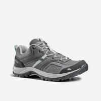 Women's mountain walking shoes - MH100 - Grey/Green