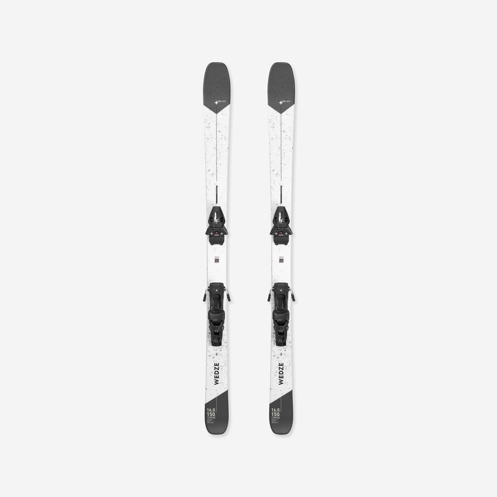 MEN'S DOWNHILL SKI WITH BINDINGS - CROSS 150+ - BLACK WHITE