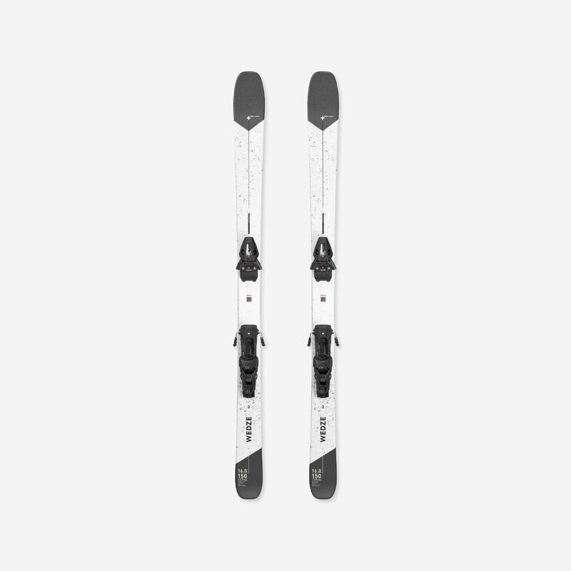 MEN'S DOWNHILL SKI WITH BINDINGS - CROSS 150+ - BLACK WHITE