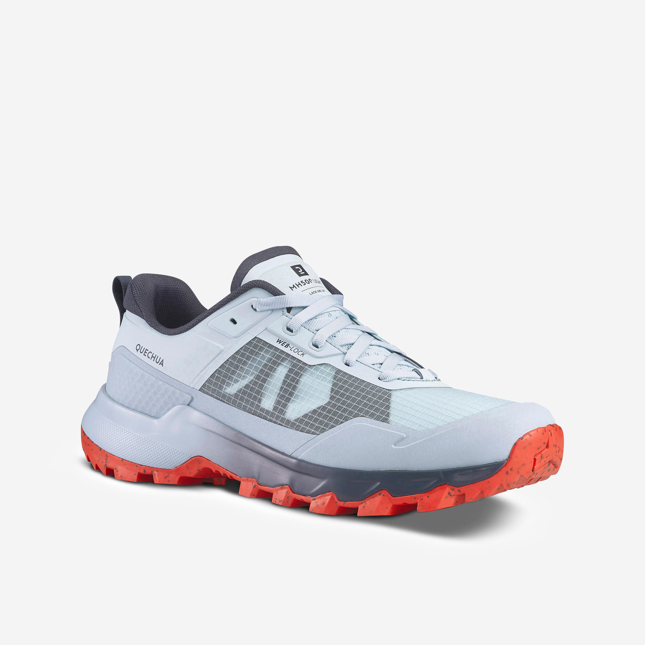 Men’s mountain Hiking Shoes - MH500 LIGHT - Light Grey 1/8