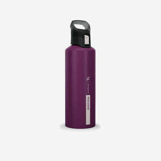 
      1 L aluminium flask with quick opening cap for hiking - Purple
  