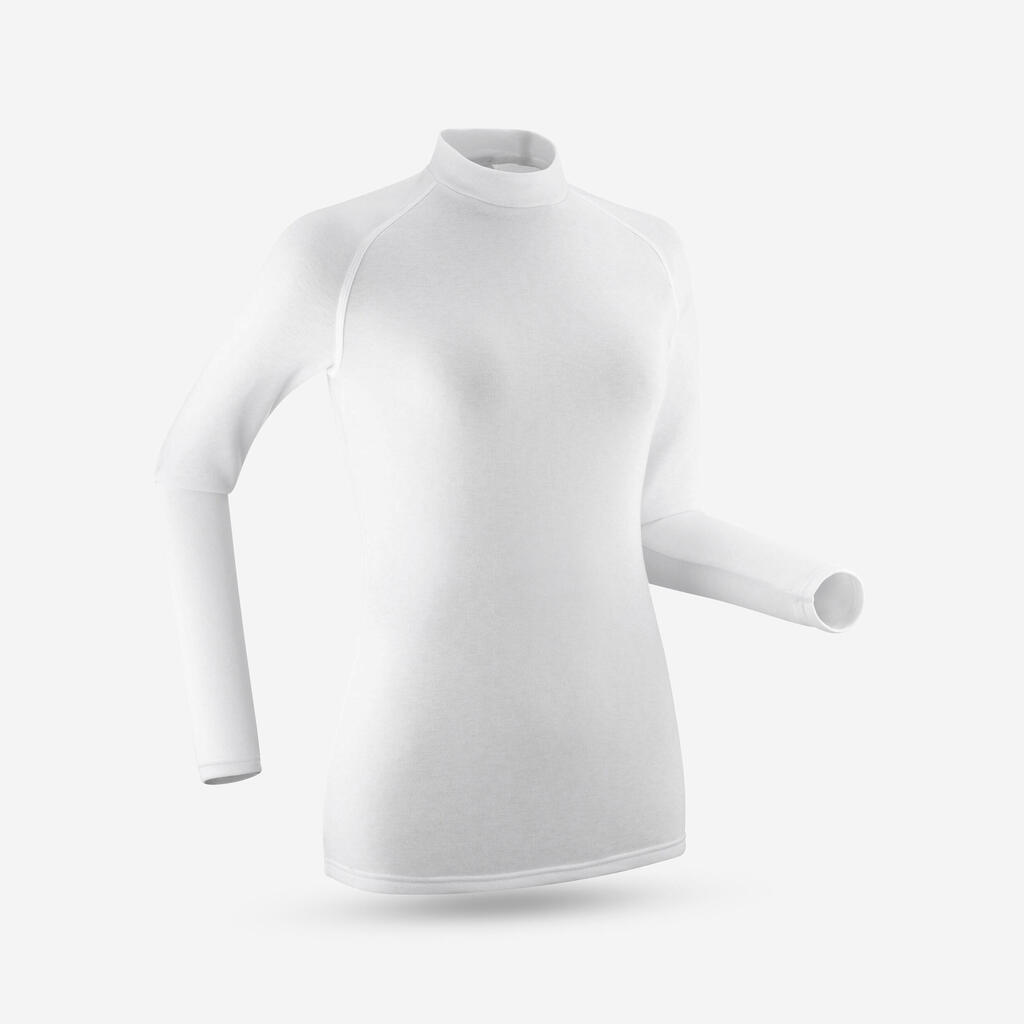 Women’s Warm and Comfortable Ski Base Layer -100 - Greige / White