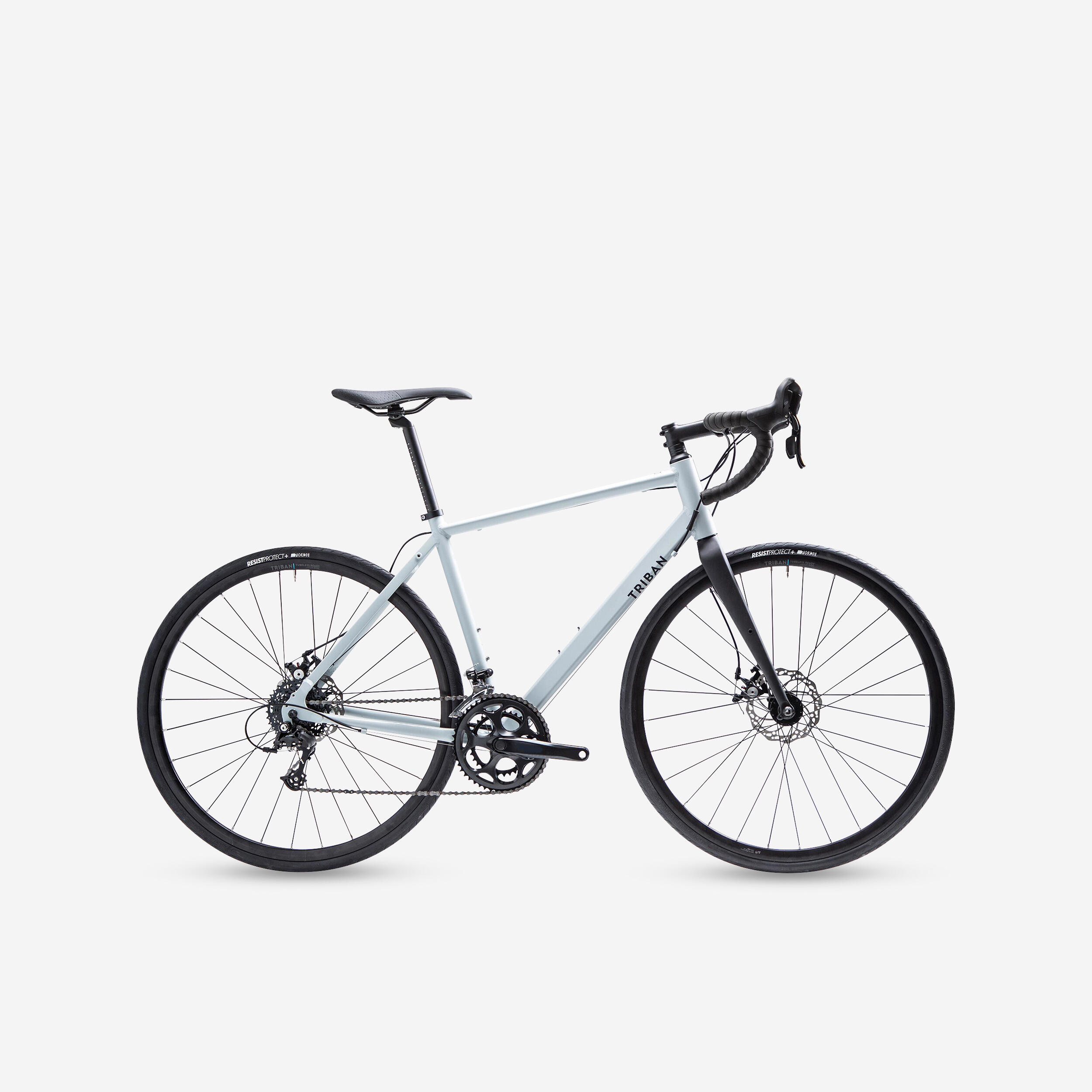TRIBAN Comfortable, light carbon fork and disc brake road bike, grey