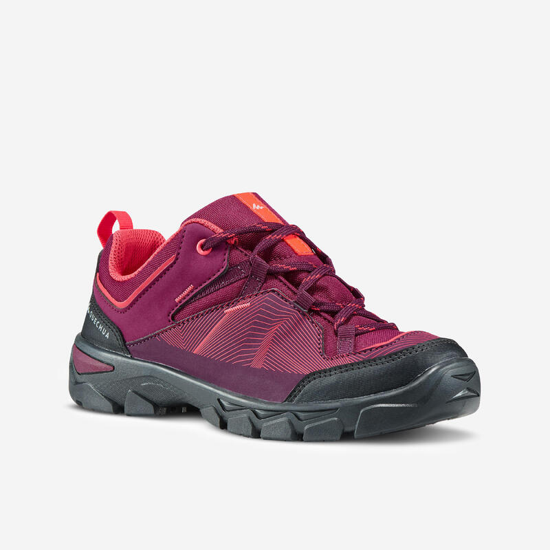 Chaussures de randonnée enfant basses avec lacet MH120 LOW violettes 35 AU 38