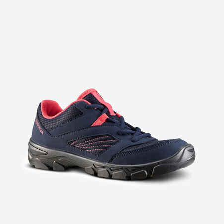 Chaussures de randonnée enfant avec lacets MH100 bleu corail du 35 au 38