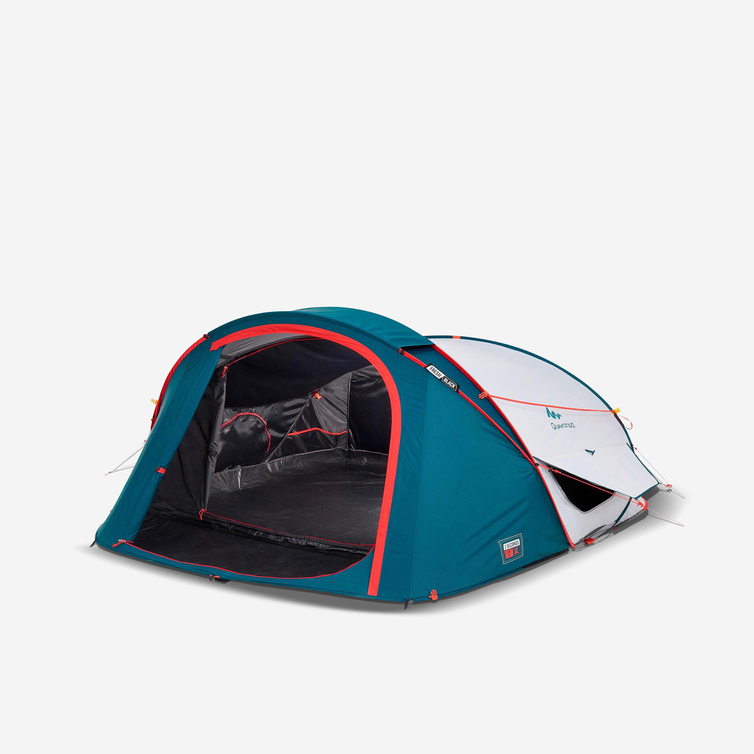 QUECHUA Camping tent - 2 SECONDS XL - 3-person - Fresh & Black
