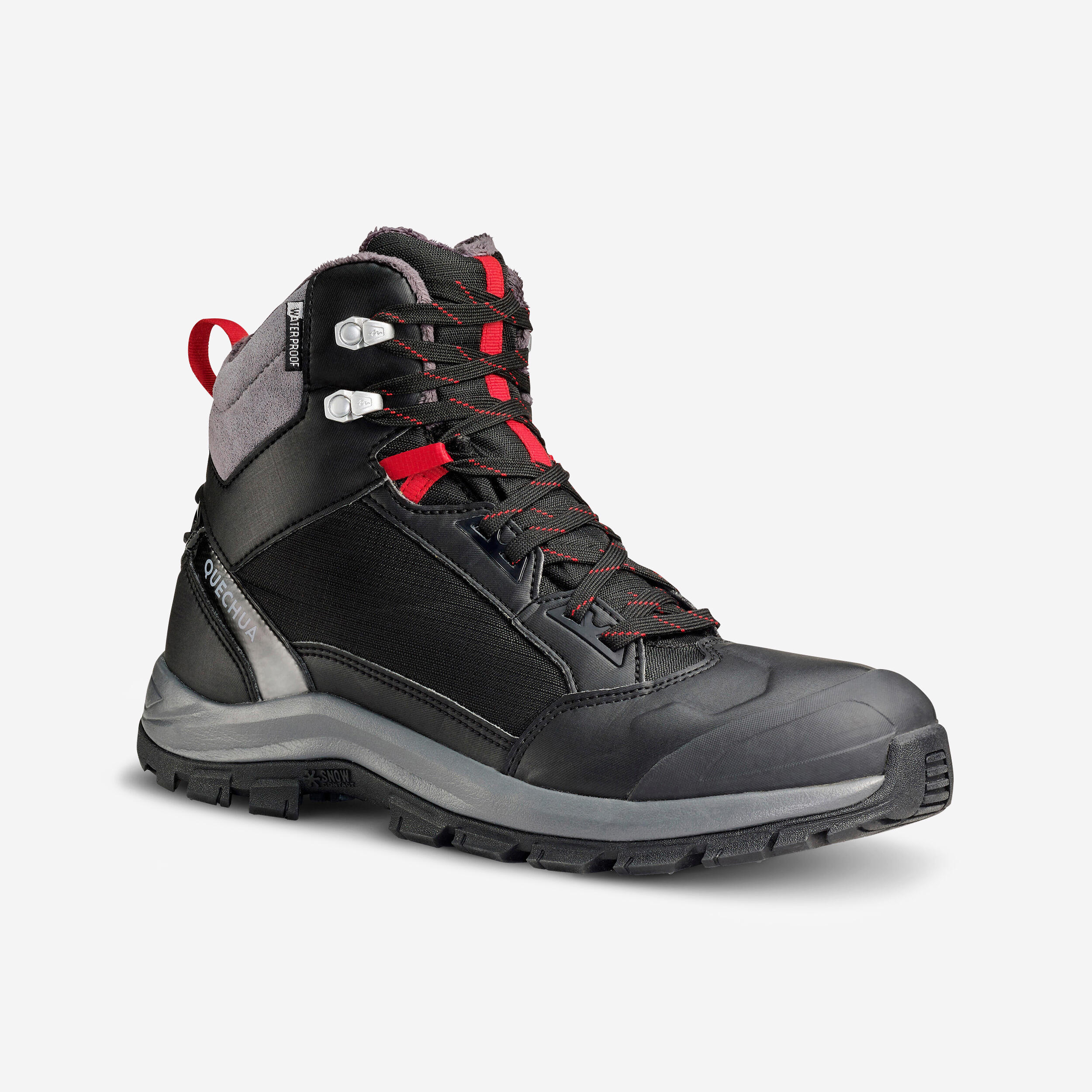 Men's Winter Boots - SH 500 - black, [EN] flame red - Quechua - Decathlon