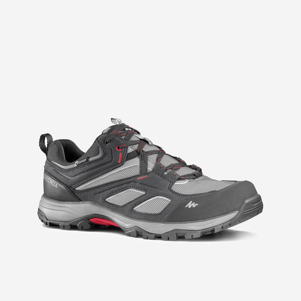 Tenis de senderismo de montaña impermeables grises para hombre MH100