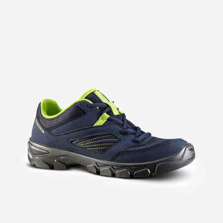 Modri pohodniški čevlji z vezalkami MH100 za otroke