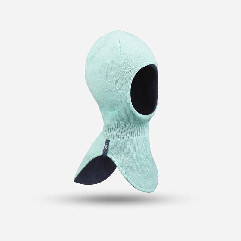 Babies' Ski/Sledge Balaclava - Warm Reverse Green Blue