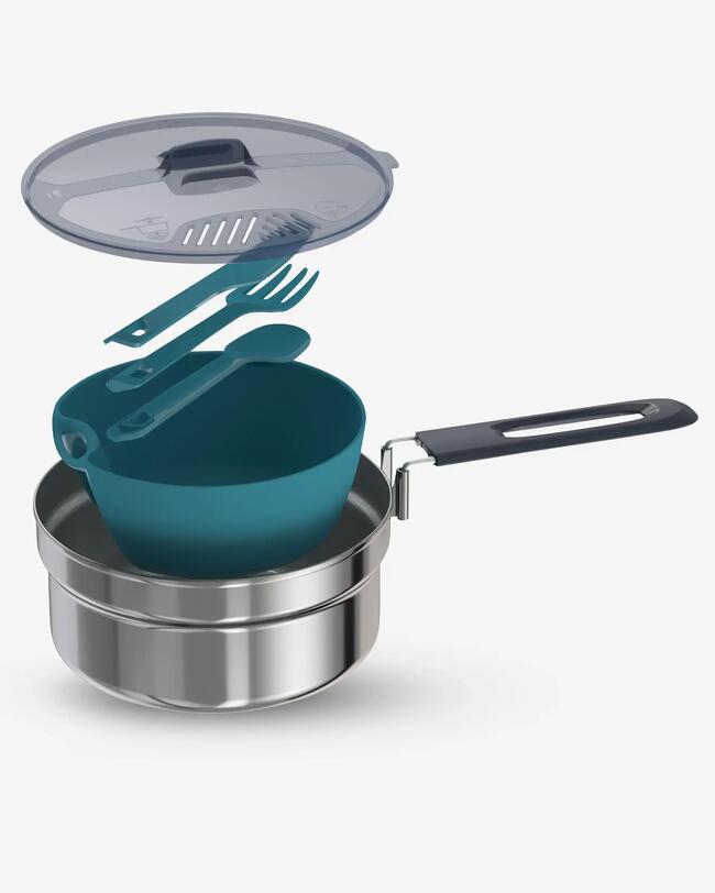 SET DE COCINA DE ACERO INOXIDABLE PARA CAMPING