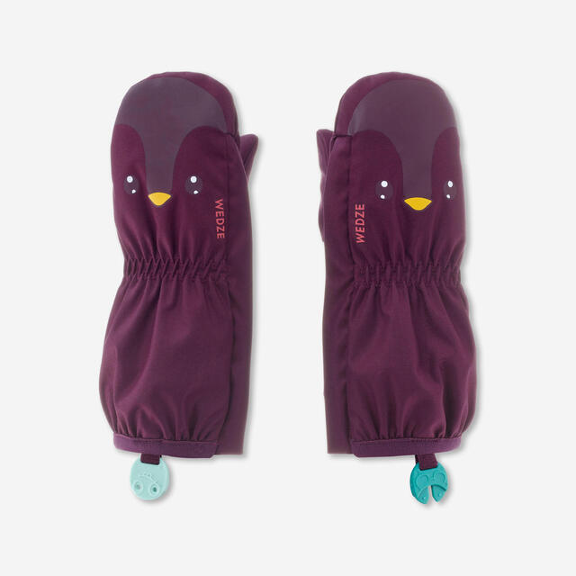 Skihandschuhe Fäustlinge Baby warm - 500 Lugiklip violett 