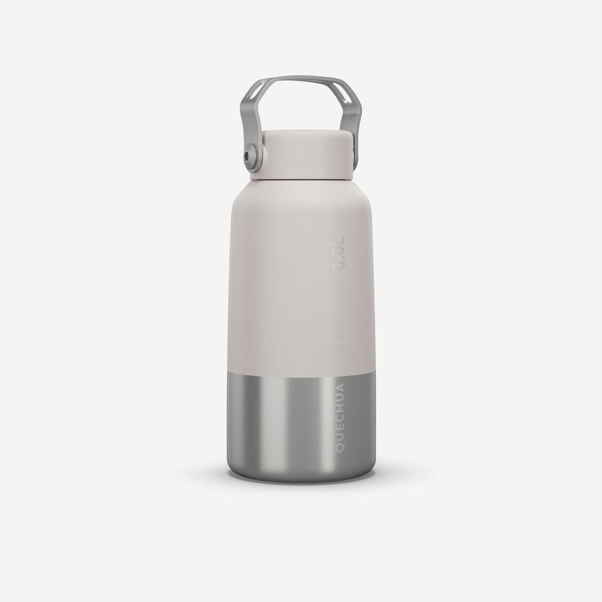 Gourde inox 0,6L avec bouchon à vis pour la randonnée - blanc