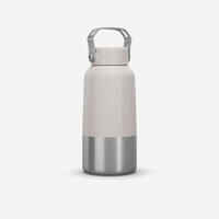 Stainless Steel Water Bottle with Screw Cap for Hiking 0.6L - White