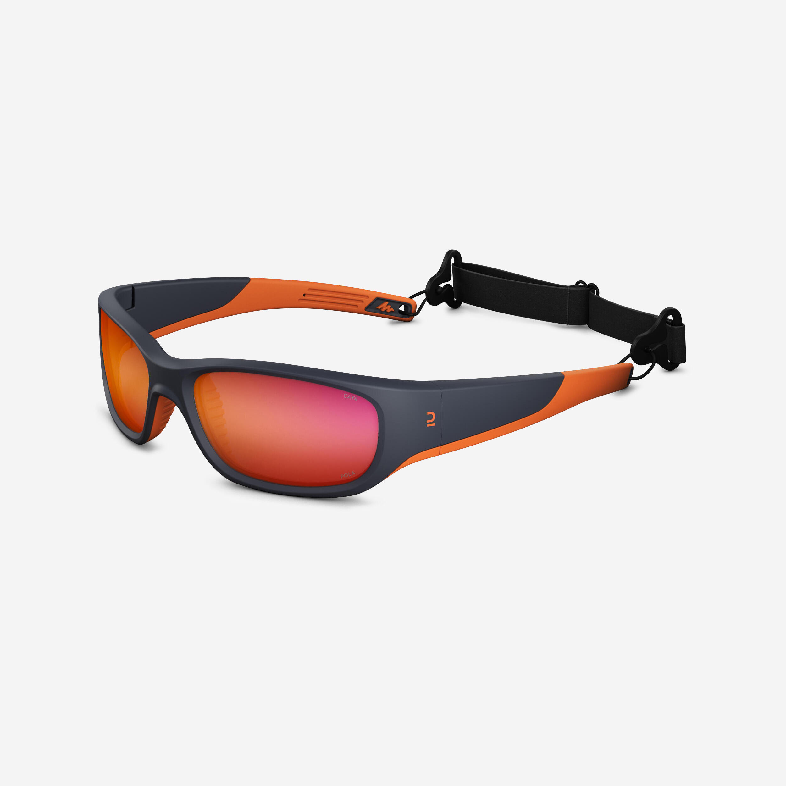 Kids Polarised Category 3 Sunglasses Orange Blue Decathlon