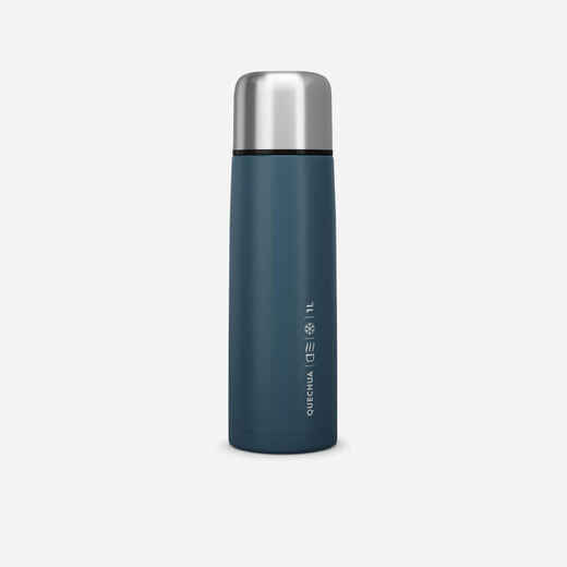 
      1 L stainless steel isothermal water bottle with cup for hiking - Blue
  