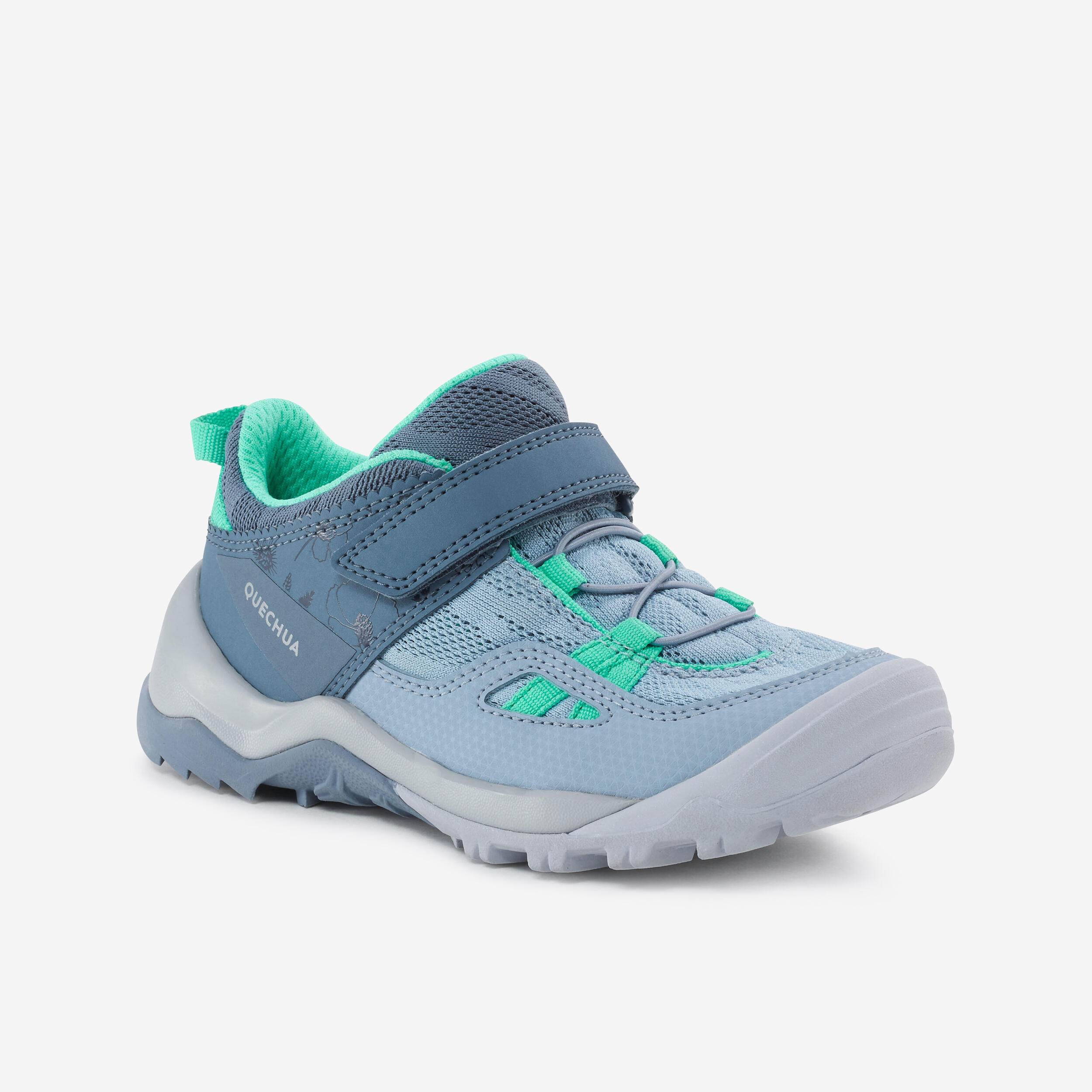 Quechua - Chaussures De Randonnée Enfant À Scratch Crossrock Bleue Du 24 Au 34 - Chaussures De Sport - Randonnee Junior - Bleu-gris - 30 - Decathlon