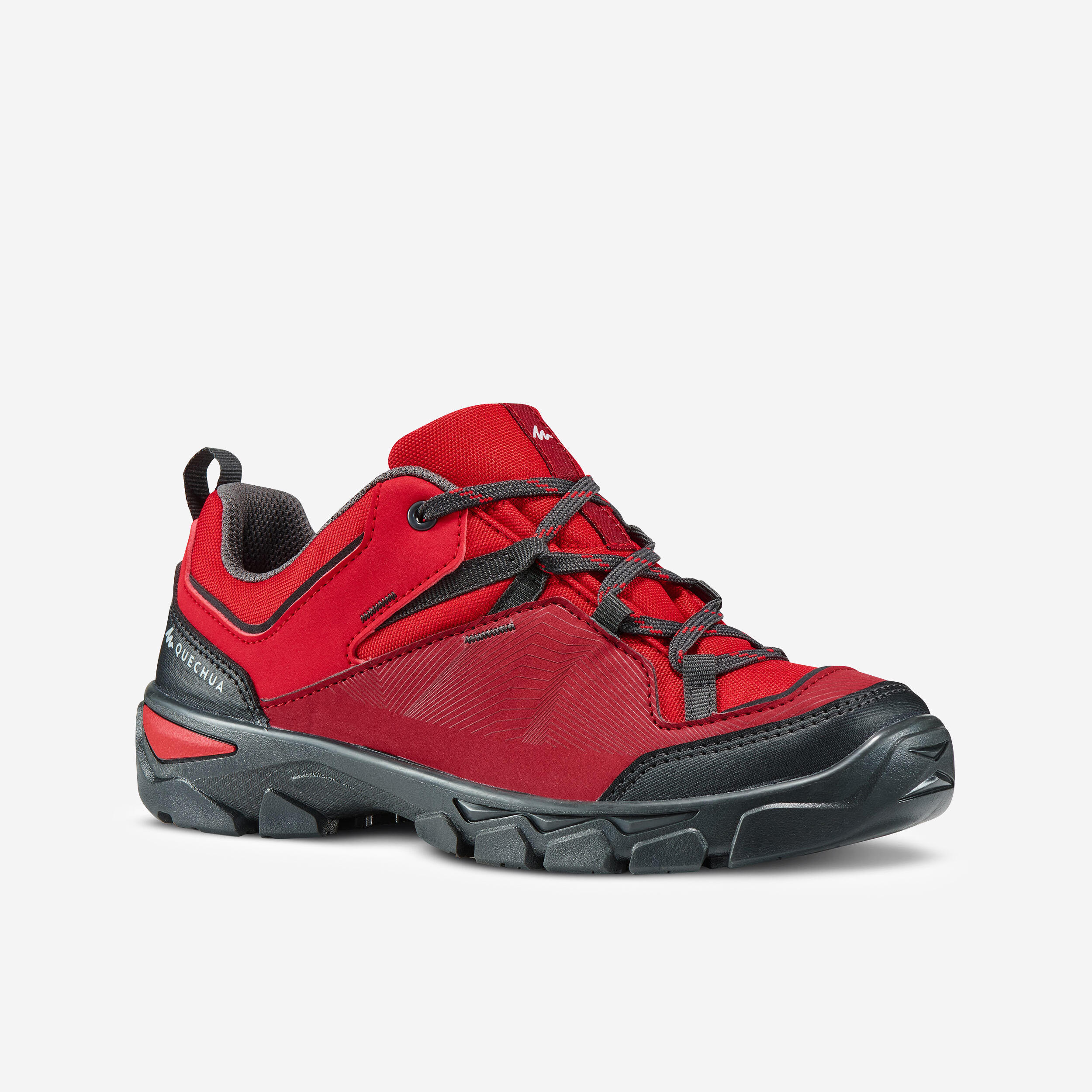 chaussures de randonnée enfant basses avec lacet mh120 low rouges 35 au 38 - quechua