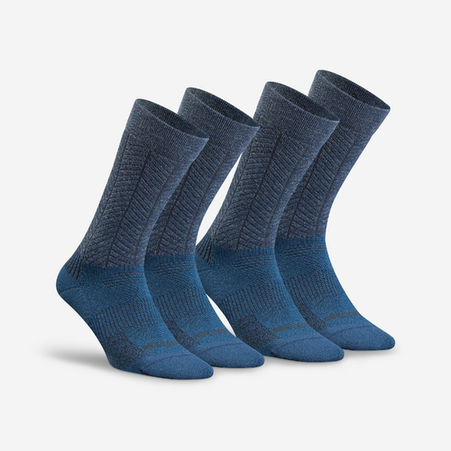 Chaussettes de randonnée chaudes, SH500 Mid bleu