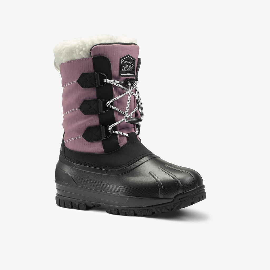KIDS' WARM AND WATERPROOF HIKING SNOW BOOTS - SH900  - SIZE 11.5 TO 5.5