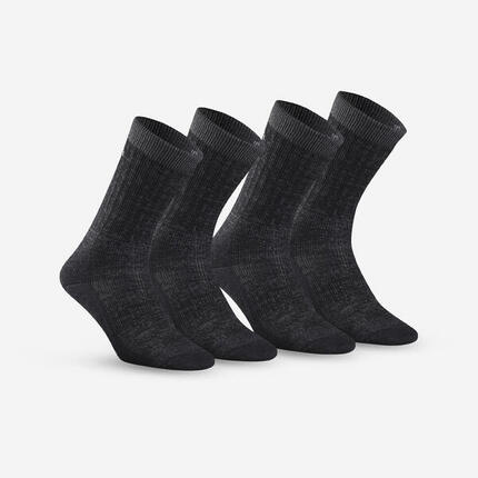 Chaussettes de randonnée chaudes, SH900 Mid noir
