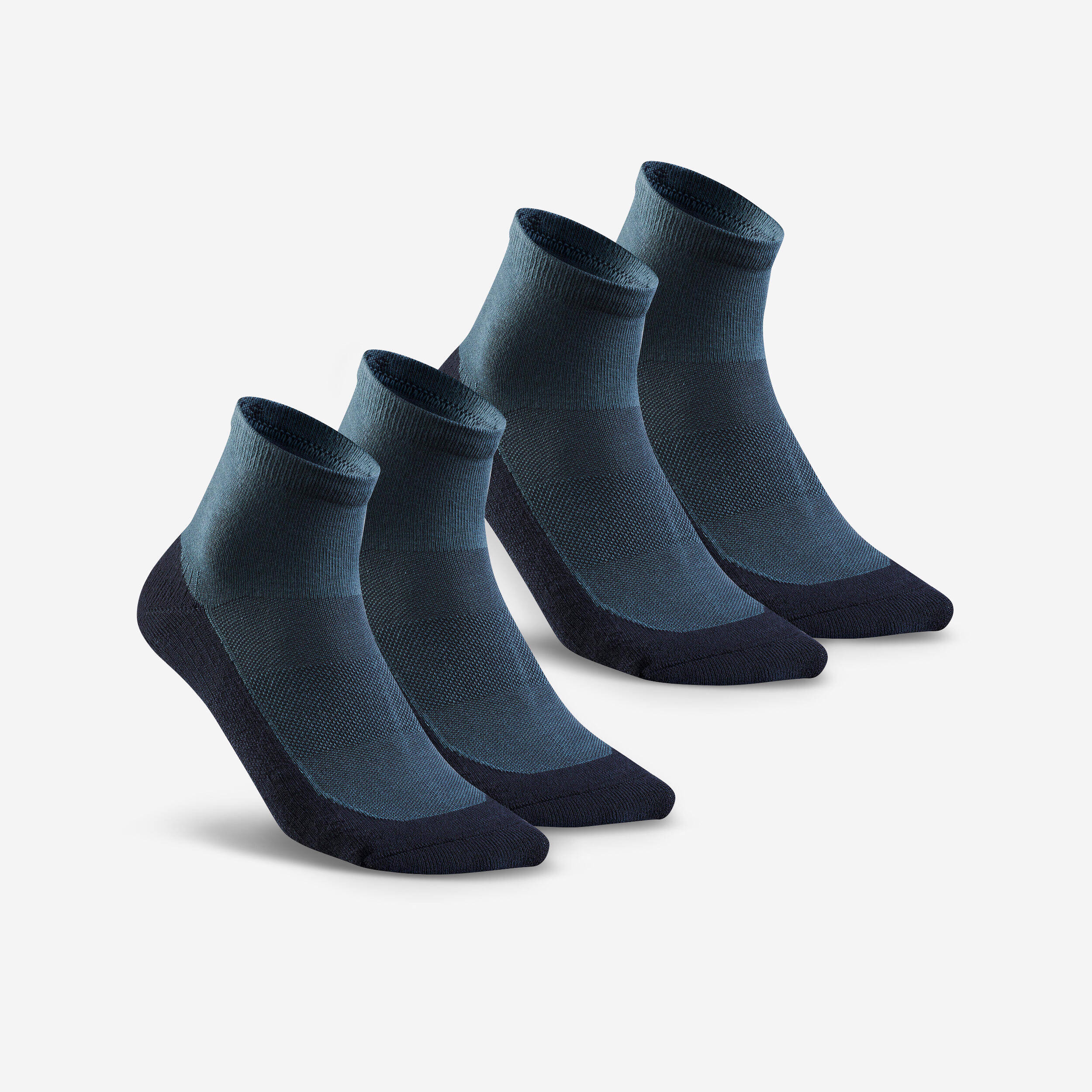 Unisex Quick Dry Mid Ankle Socks 2 Pairs Blue - NH50 -  1