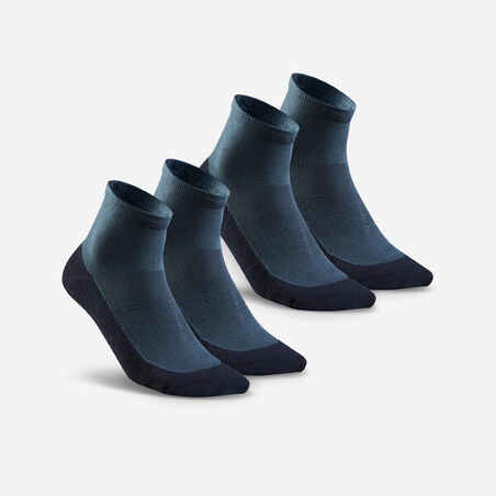 Temno modre srednje visoke pohodniške nogavice HIKE 50 (2 para)