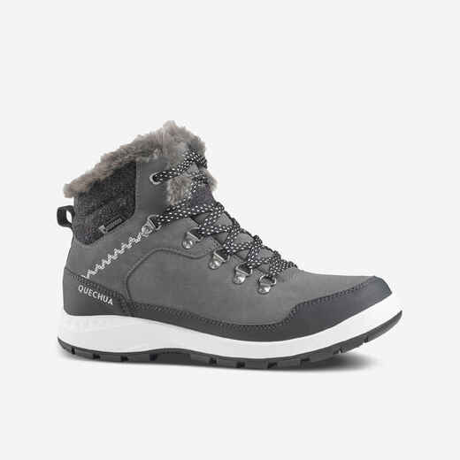 
      Cipele za planinarenje po snijegu SH900 Mid tople vodootporne kožne ženske sive
  