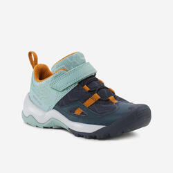 Chaussures de randonnée enfant à scratch Crossrock vert gris du 24 AU 34