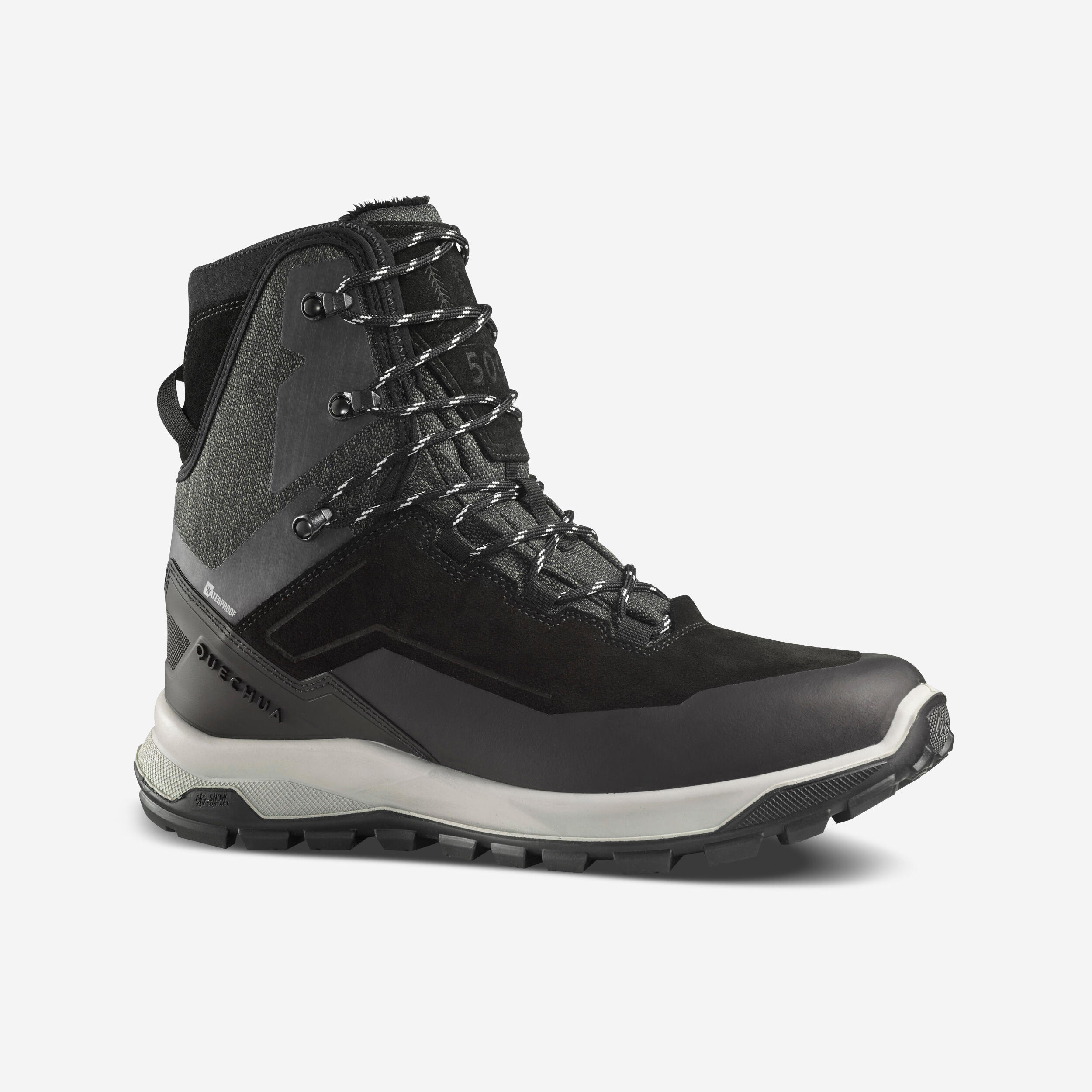 Botas de couro de caminhada quentes e impermeáveis - sh900 high - homem