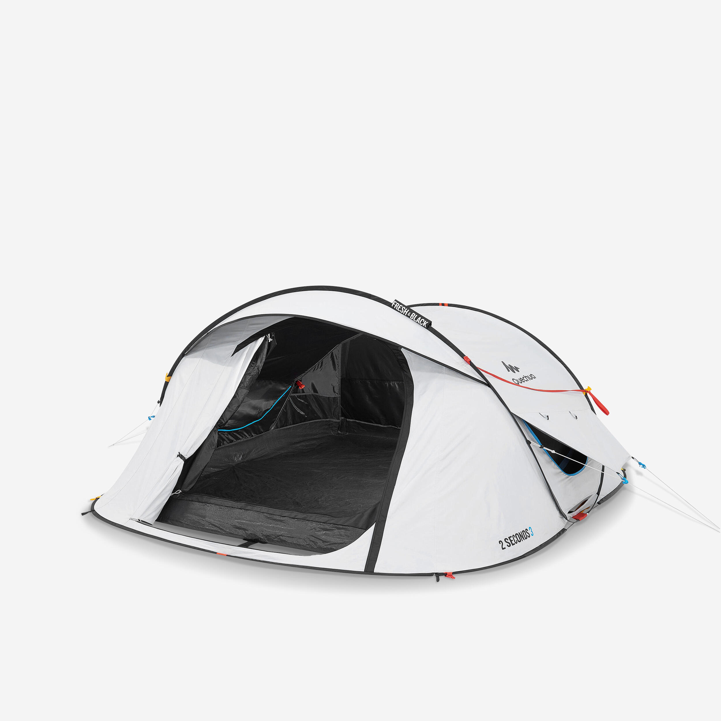 QUECHUA Camping tent 2 Seconds - 3-Person - Fresh&Black