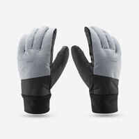 Adult Ski Gloves 100 - Pearl Grey and Black