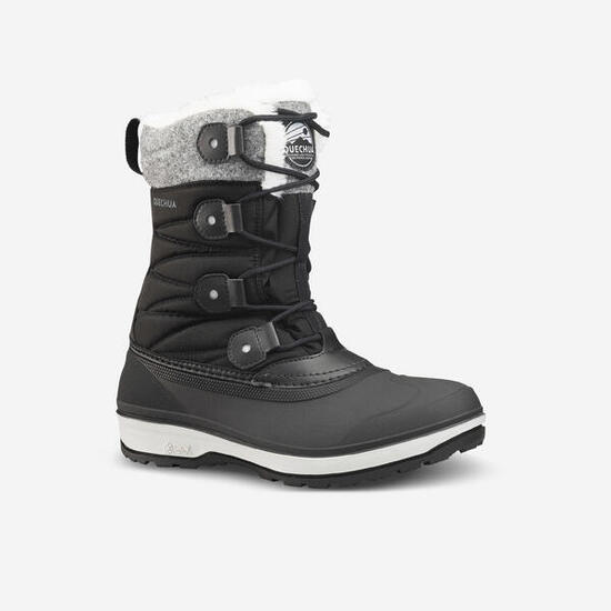 Bottes de randonnée neige chaudes et imperméables femme, NH500 Sabot noir