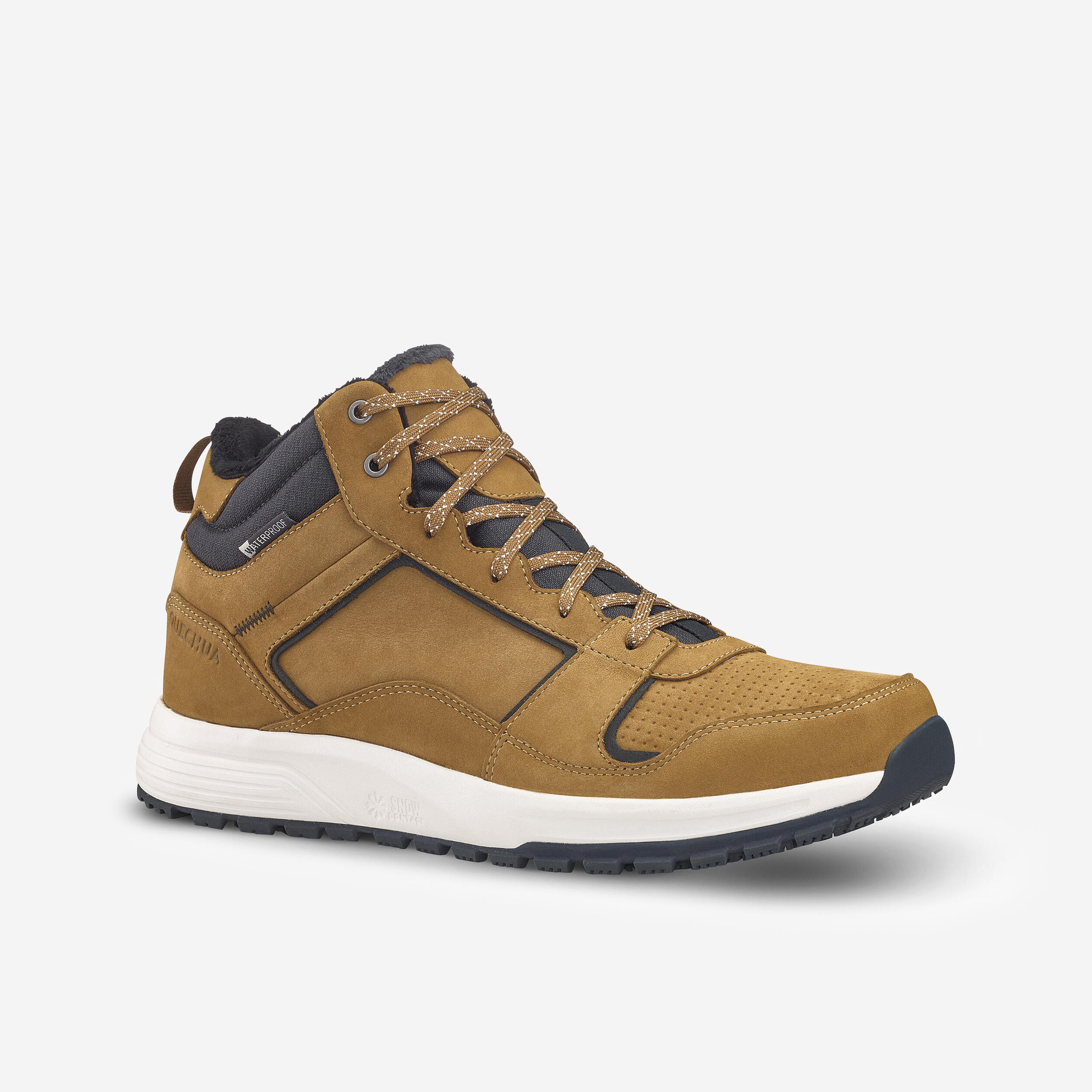 Decathlon | Scarpe calde da montagna uomo SH500 MID CUOIO | impermeabili marroni |  Quechua