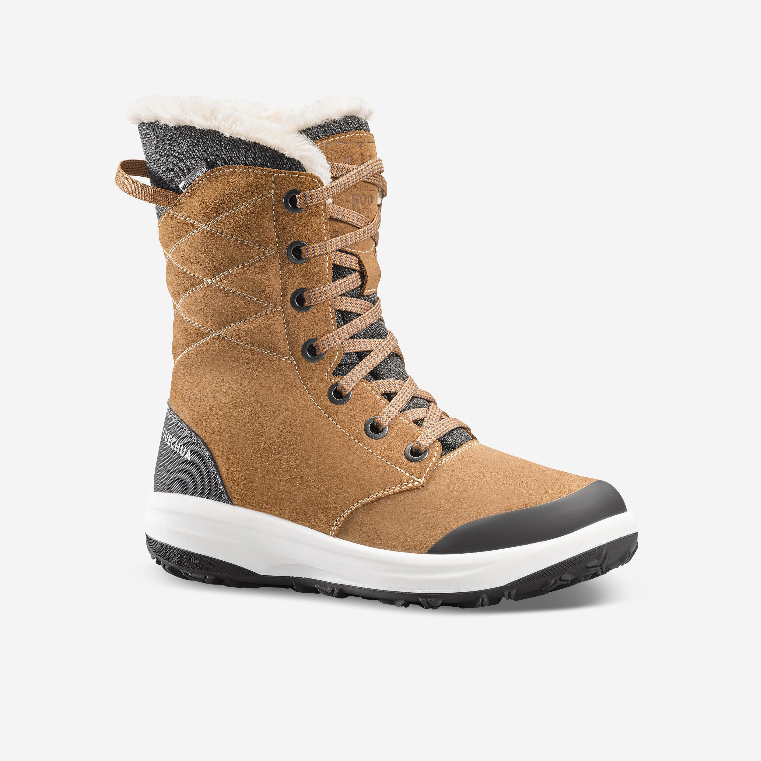 QUECHUA Gebraucht - Winterschuhe Damen hoch Leder warm wasserdicht Wandern - SH900 - SEHR GUT