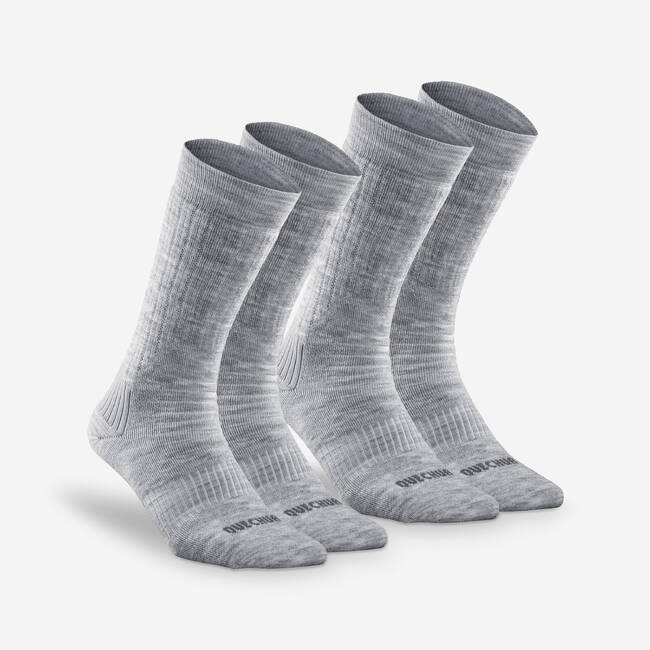Woolen Winter Socks SH100 Mid - 2 Pairs Blue