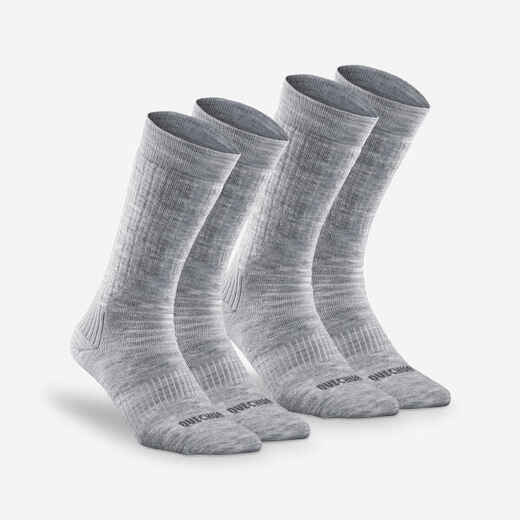 
      Čarape za planinarenje po snijegu SH100 poluvisoke tople sive 2 para
  