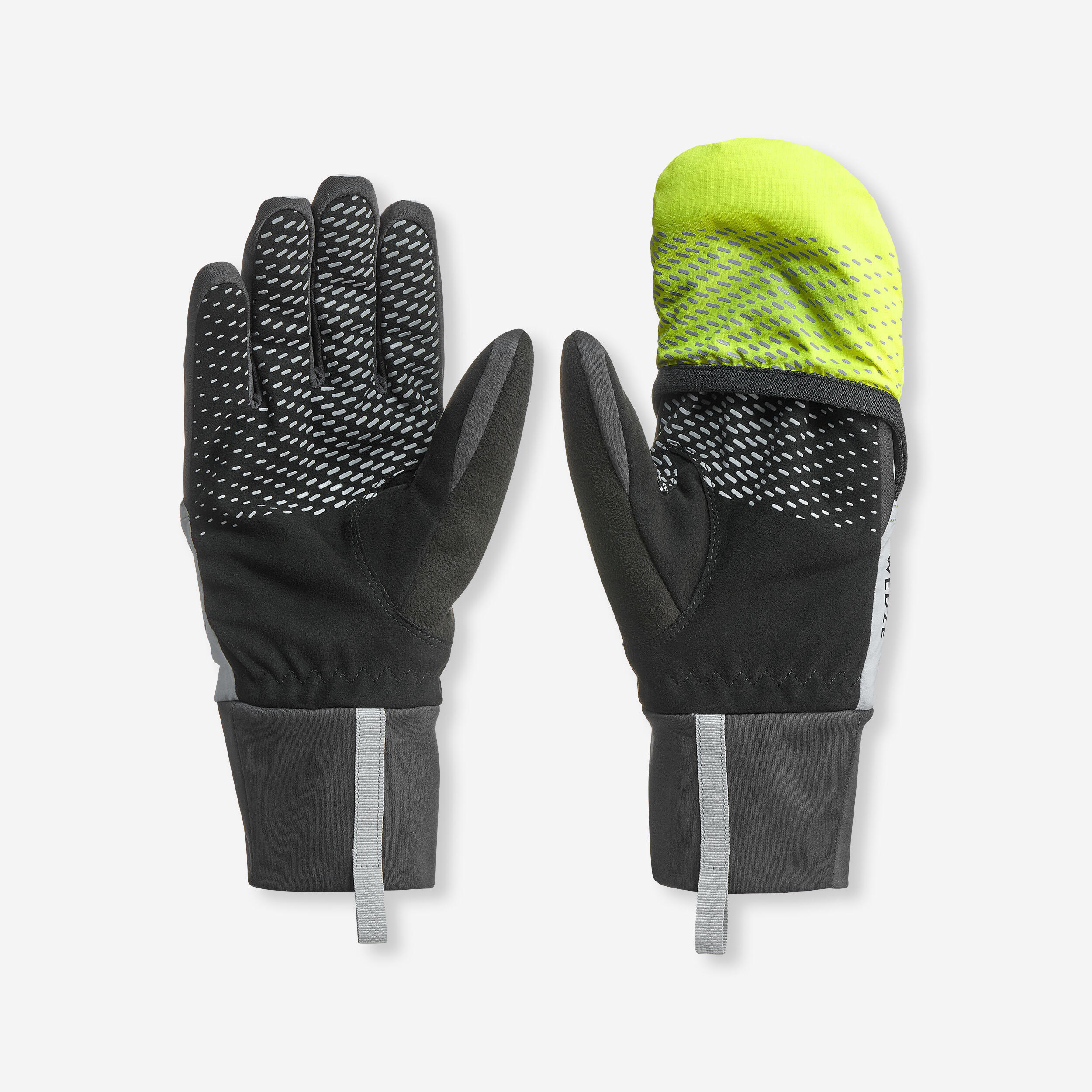 WATERPROOF SKI TOURING GLOVES / MITTEN - 2 IN 1 - GREY YELLOW