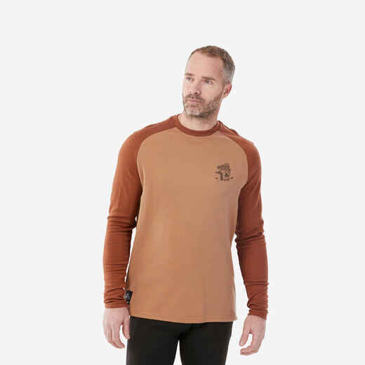 
      Men’s ski 590 base layer merino wool top - brown 
  