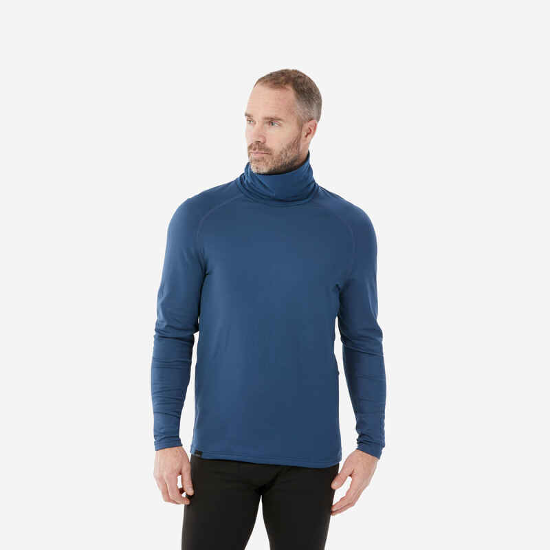 Men's Warm, Breathable Turtleneck Ski Base Layer 500 - Dark Blue