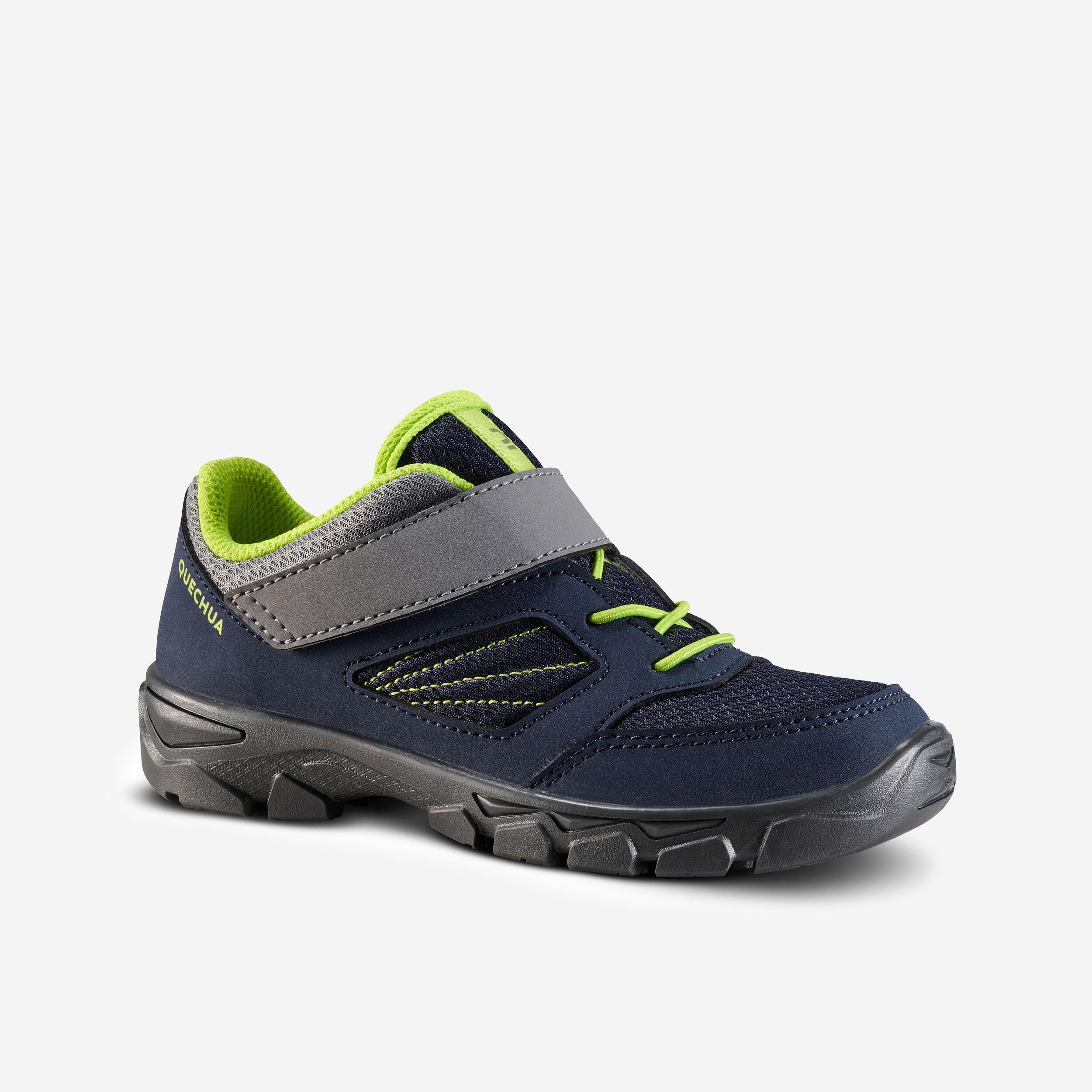 QUECHUA Kids' Velcro Hiking Shoes  NH100 - 24 to 34 - Blue