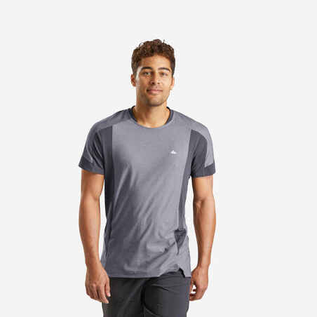 POLERA SENDERISMO HOMBRE MH500 GRIS