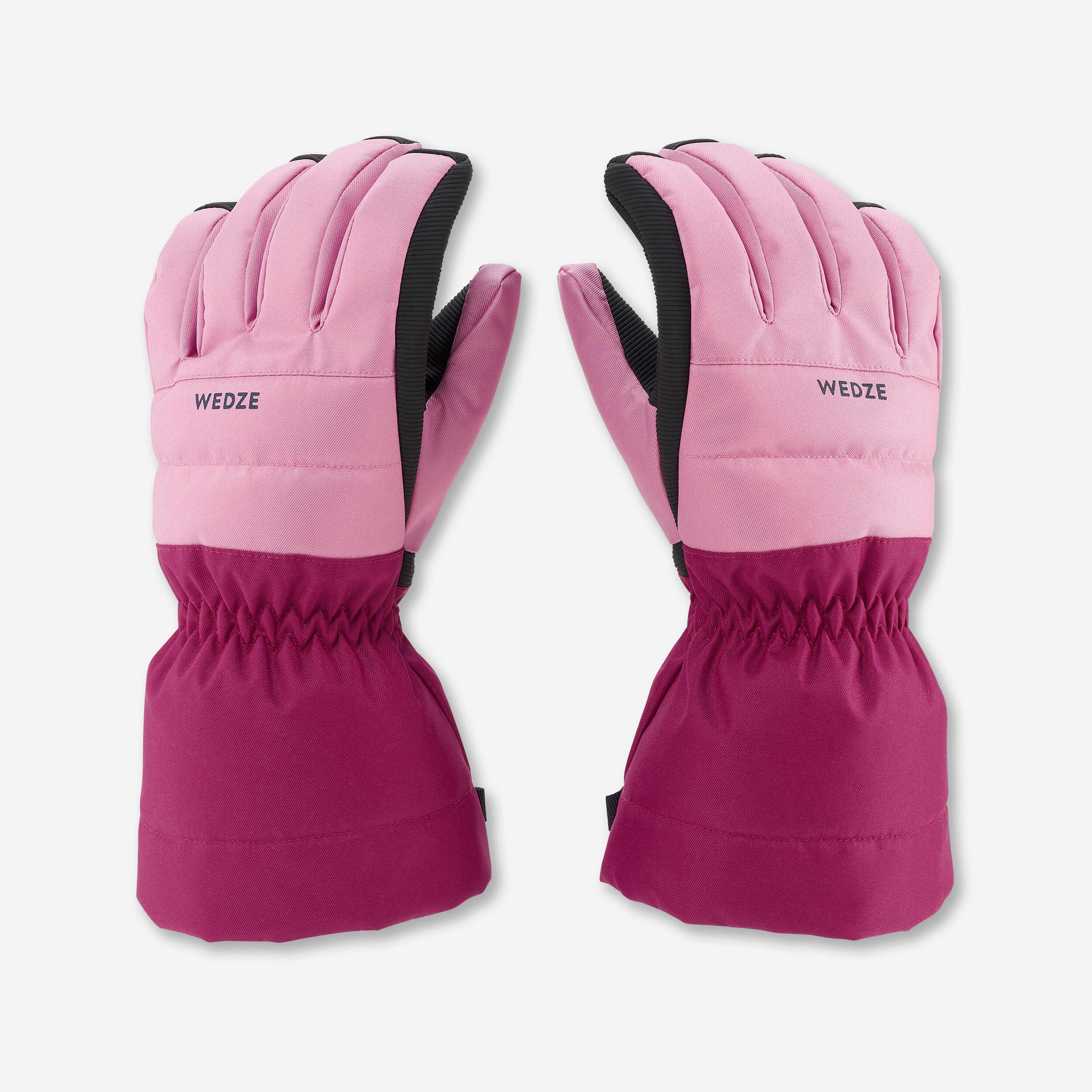 WEDZE KIDS’ WARM AND WATERPROOF SKI GLOVES 500 Pink