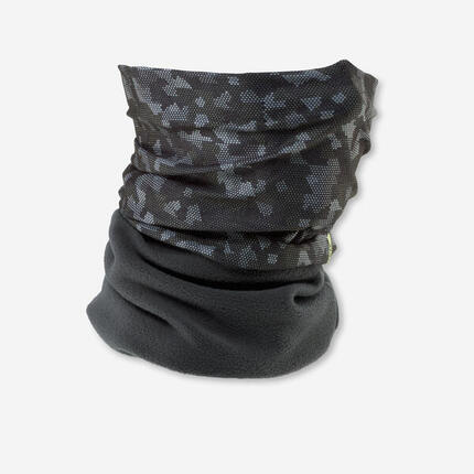 Cache cou bi-matière enfant, HUG 500 noir