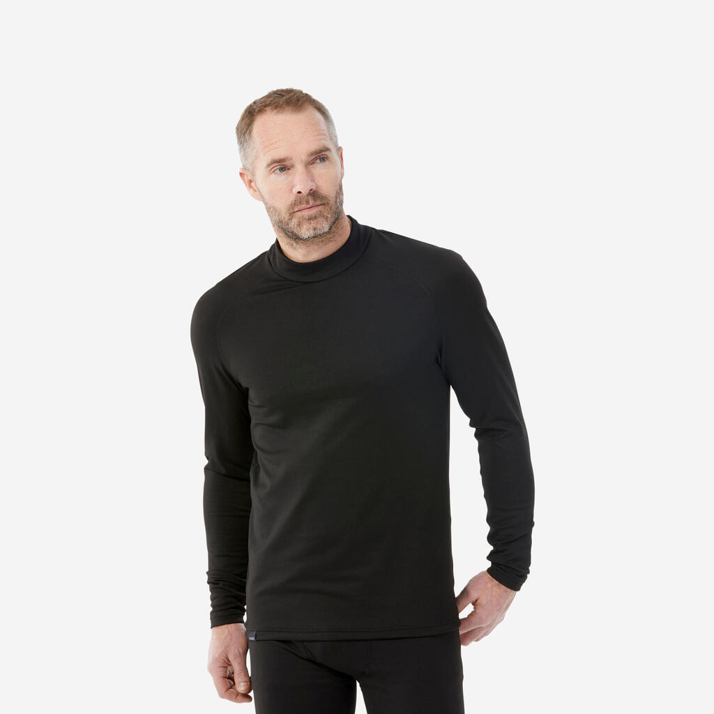 Men’s warm and breathable thermal ski base layer, BL 500 - Black