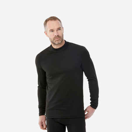 Men’s warm and breathable thermal ski base layer, BL 500 - Black