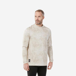 Herenthermoshirt voor skiën BL 500 relax beige met graphic